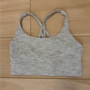 Lululemon Athletica Gray Striped Longline Energy Bra B-D Cups